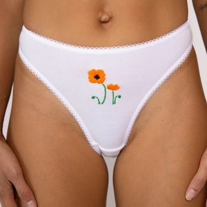 MOVING SALE! Poppy Undies cotton embroidered high leg bikini